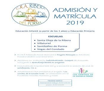 ADMISIÓN DE MATRÍCULA 2019
